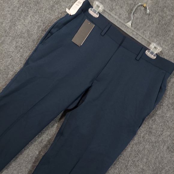 Kenneth‎ Cole Reaction Pants Mens 34x32 Blue Stretch Slim Fit Gabardine New Tags - Picture 1 of 7